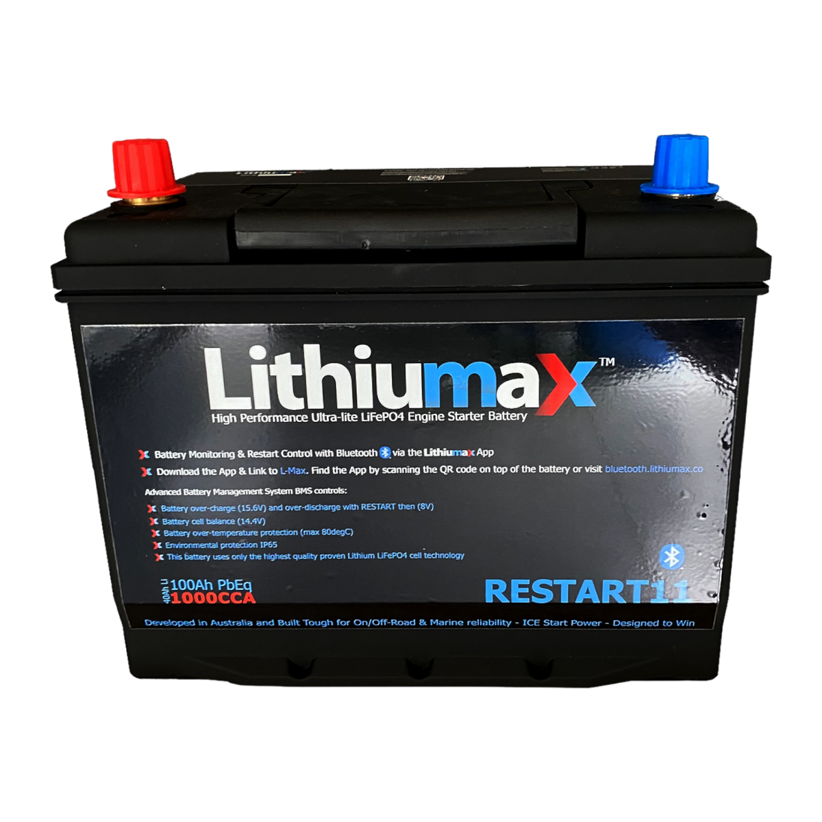 Lithiumax RESTART11 1000CCA & 40Ah Deep-Cycle Lithium Engine Starter Battery