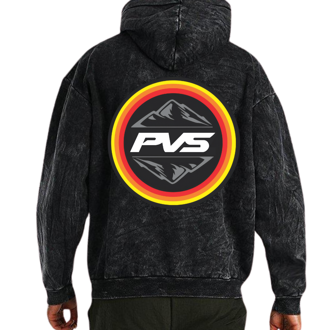 PVS Adventure Washed Black Hoodie product view | PVS Automotive