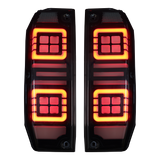Smoked Halo LED Tail Lights Plug n Play for 70 Series LandCruiser | PVS Automotive
