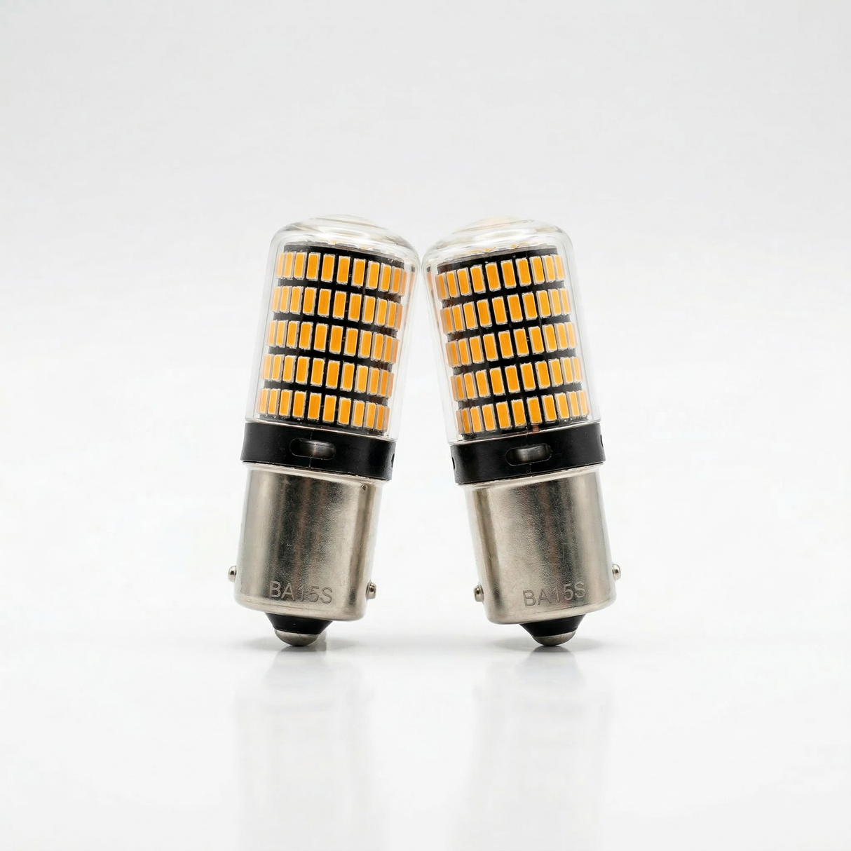 BA15S Amber Indicator LED Bulbs (PAIR)