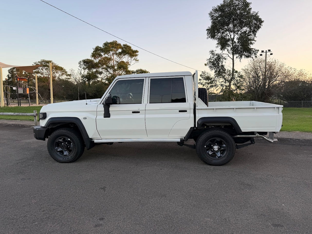 Factory Style Rear Black Fender Flares suitable Toyota LandCruiser 79 Series Dual Cab Ute Tub product view | PVS Automotive
