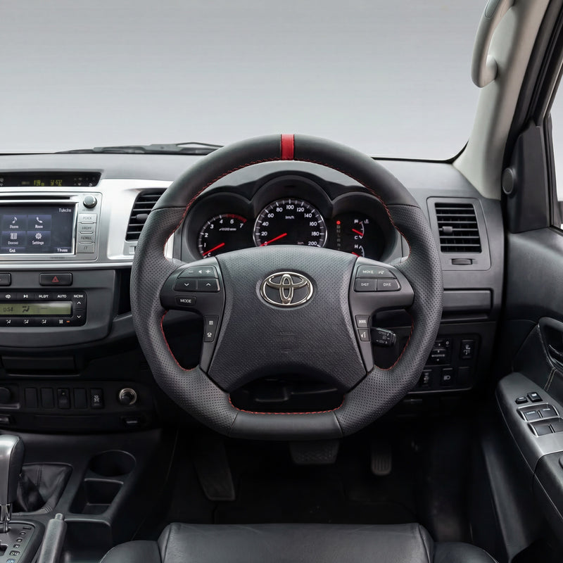 Red Limited Edition Leather with Perforated Sides Steering Wheel for Hilux N70 | PVS Automotive