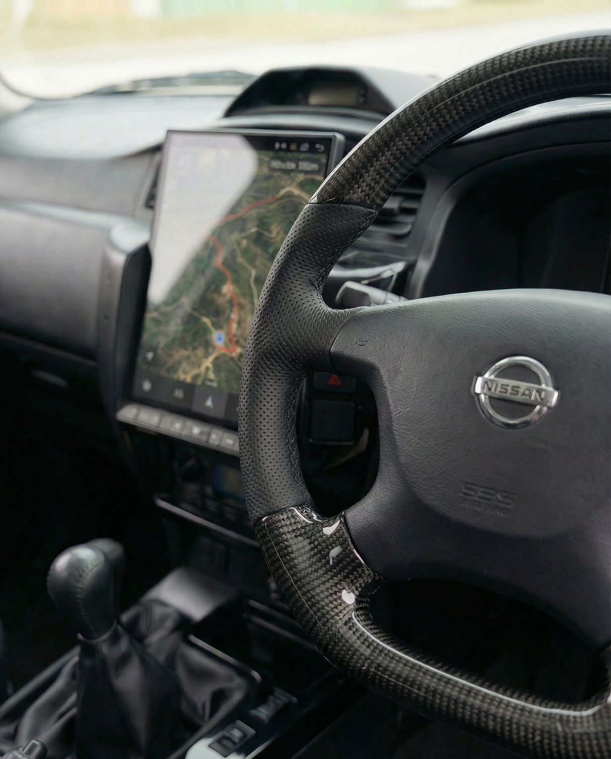 Nissan Y61 GU Patrol Steering Wheel Core – Genuine Carbon Leather