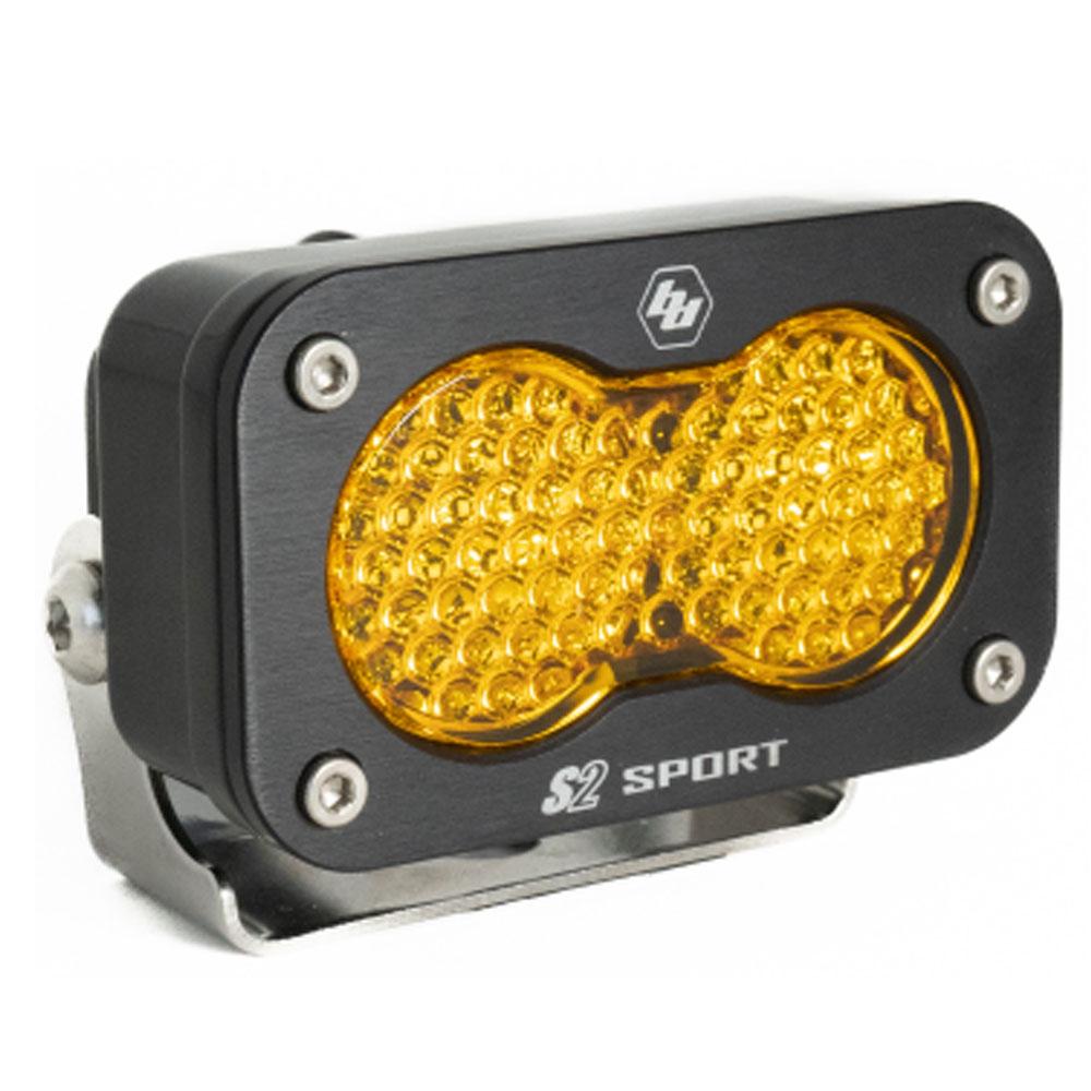 S2 Sport Black LED Auxiliary Light Pod - Amber - Work Scene