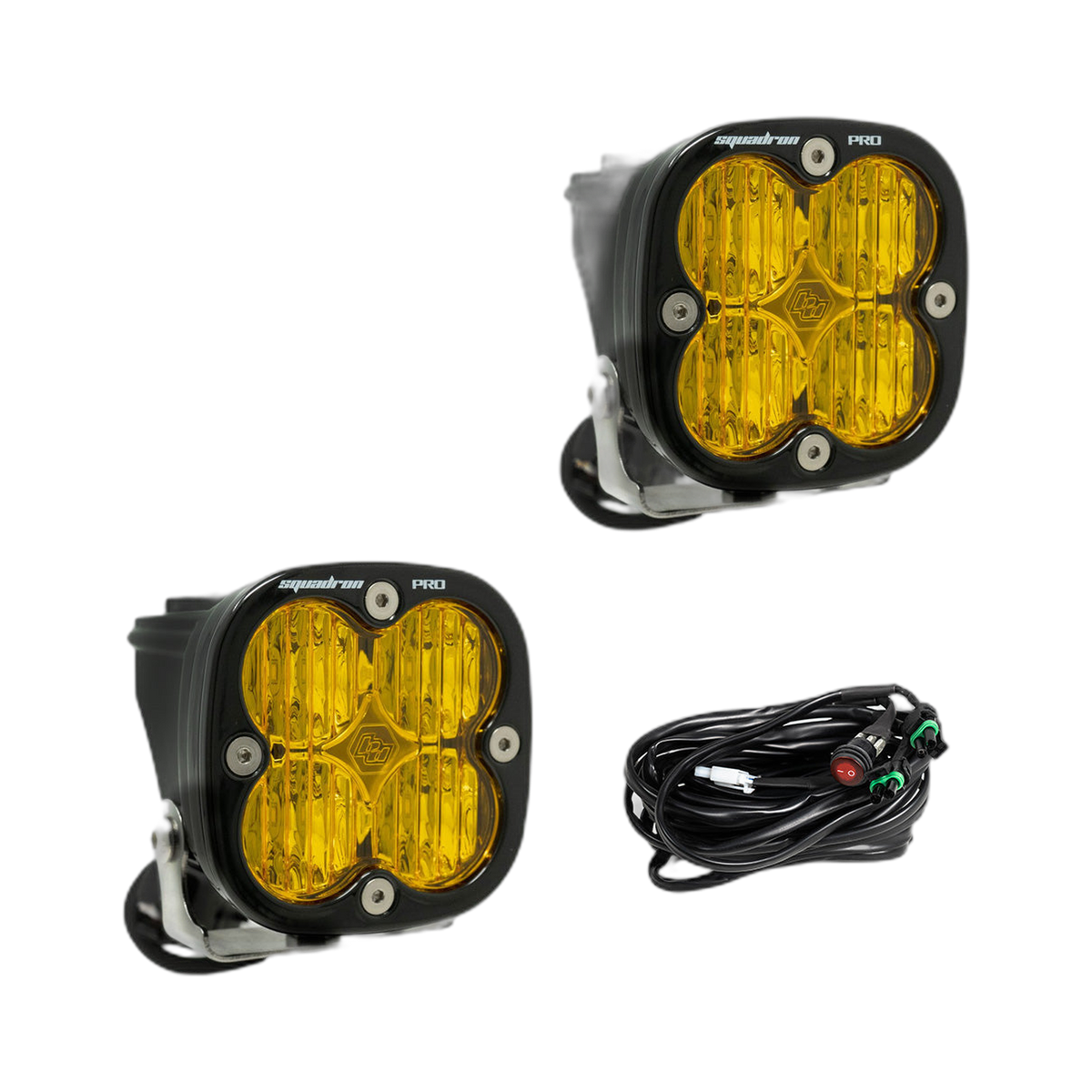 Squadron Pro Black LED Auxiliary Light Pod Pair - Wide Cornering, Amber