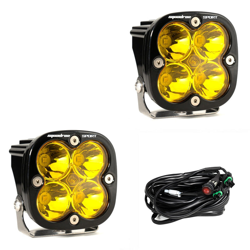 Squadron Sport Black LED Auxiliary Light Pod Pair - Amber - Spot