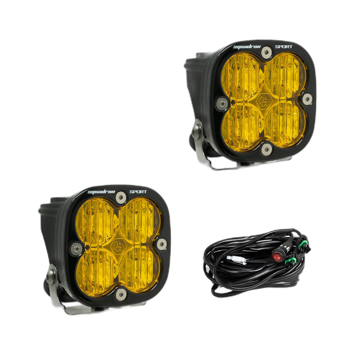 Squadron Sport Black LED Auxiliary Light Pod Pair Amber wide corner