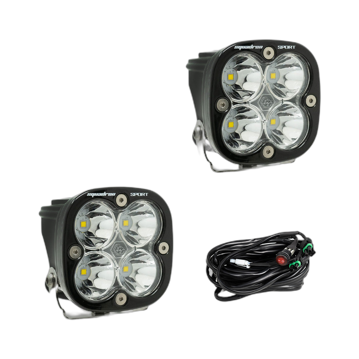 Squadron Sport Black LED Auxiliary Light Pod Pair - Clear - Spot