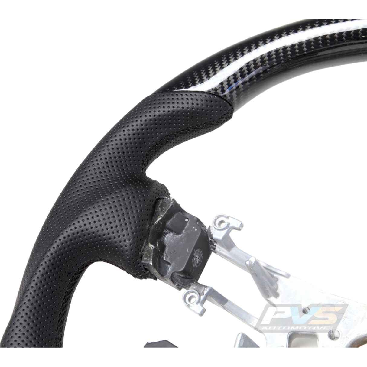 Carbon Black Leather/Perforated Sides Steering Wheel Core to suit Nissan Y62 Patrol QX80 (2013-2017)