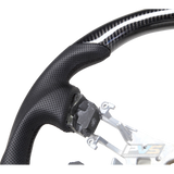 Carbon Black Leather/Perforated Sides Steering Wheel Core close-up detail | PVS Automotive