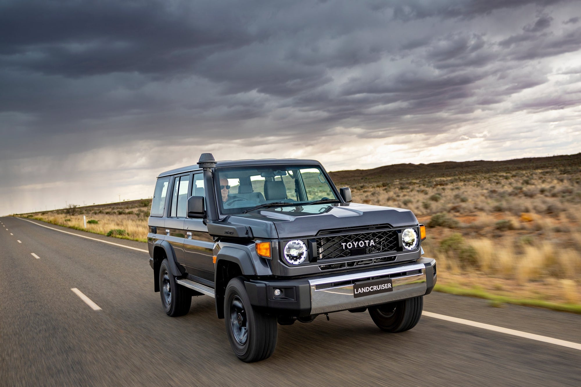 Toyota LandCruiser 76 Series wagon on the highway