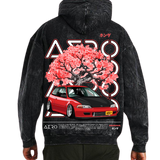 Sydney Aero Honda Civic Washed Black Hoodie