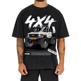 PVS 4x4 Washed Black T-Shirt | PVS Automotive