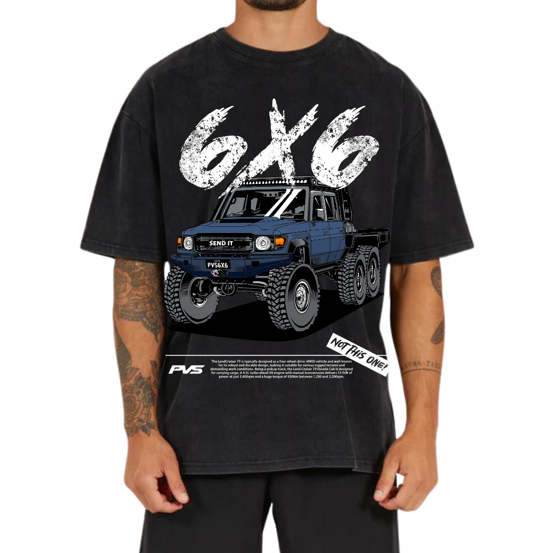 PVS 6x6 Washed Black T-Shirt | PVS Automotive