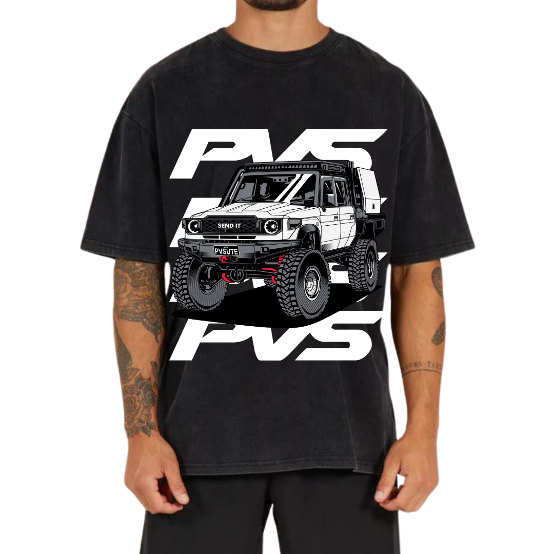 PVS 2024 Gradation 4x4 Front Washed Black T-Shirt | PVS Automotive