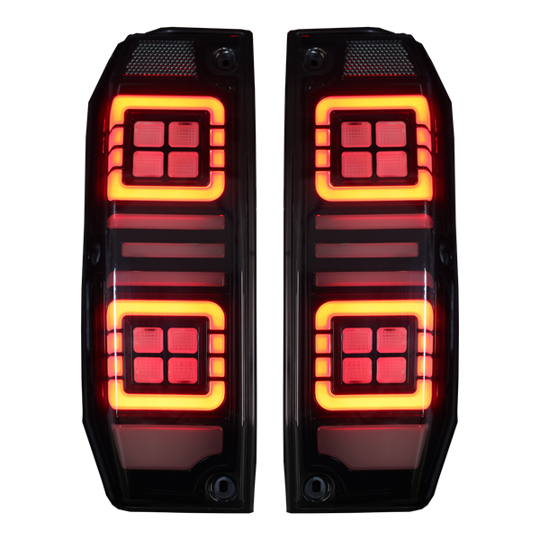 Smoked Halo LED Tail Lights Plug n Play for 70 Series LandCruiser | PVS Automotive
