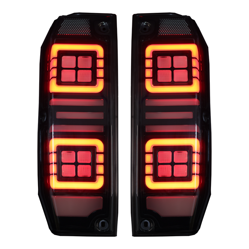 Smoked Halo LED Tail Lights Plug n Play for 70 Series LandCruiser | PVS Automotive