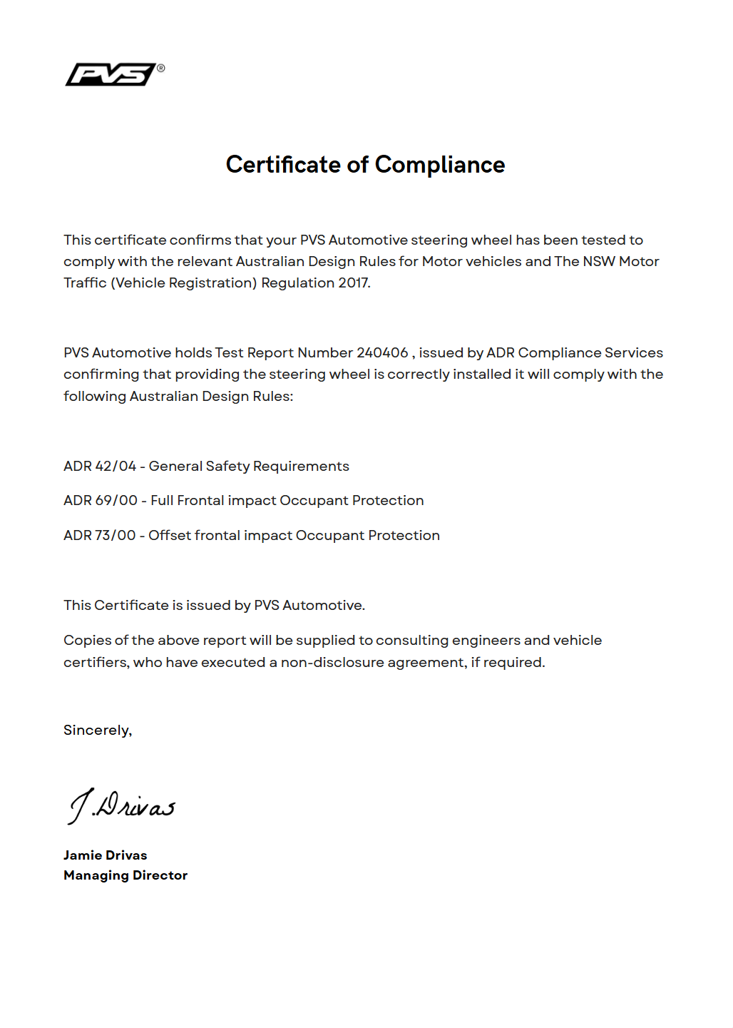 Certificate of Compliance