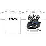 PVS 6x6 White T-Shirt | PVS Automotive