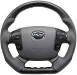 OEM Carbon Grey Leather Steering Wheel with Steering Controls Insert to suit Toyota LandCruiser 70 Series **PRE-ORDER FOR DECEMBER**