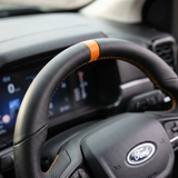 Sports Black Leather With Perforated Sides (Heated) Raptor Style Steering Wheel to suit Ford Ranger PX4 product view | PVS Automotive