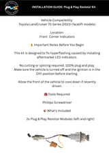 Indicator Resistor Anti Hyper Flash Kit for Toyota LandCruiser 70 Series (2008-2026)