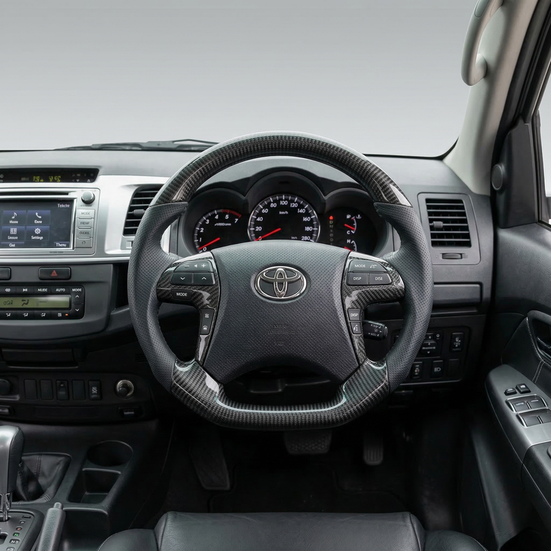 Classic Carbon with Perforated Leather Sides Steering Wheel for Hilux N70 | PVS Automotive