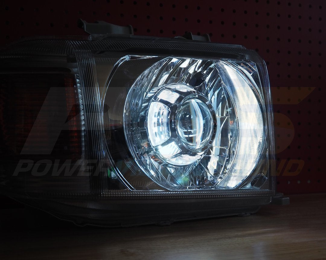 DIY Black Open Unsealed Headlight Housings to Suit Toyota Landcruiser 70 (PAIR)