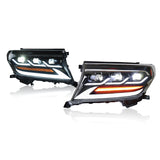 RTR Triple Lens V2 LED DRL Projector Headlights for Toyota 200 Series LandCruiser Pre-Facelift 2008-2015 (PAIR)