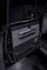 PVS custom front door card, passenger side, grey leather