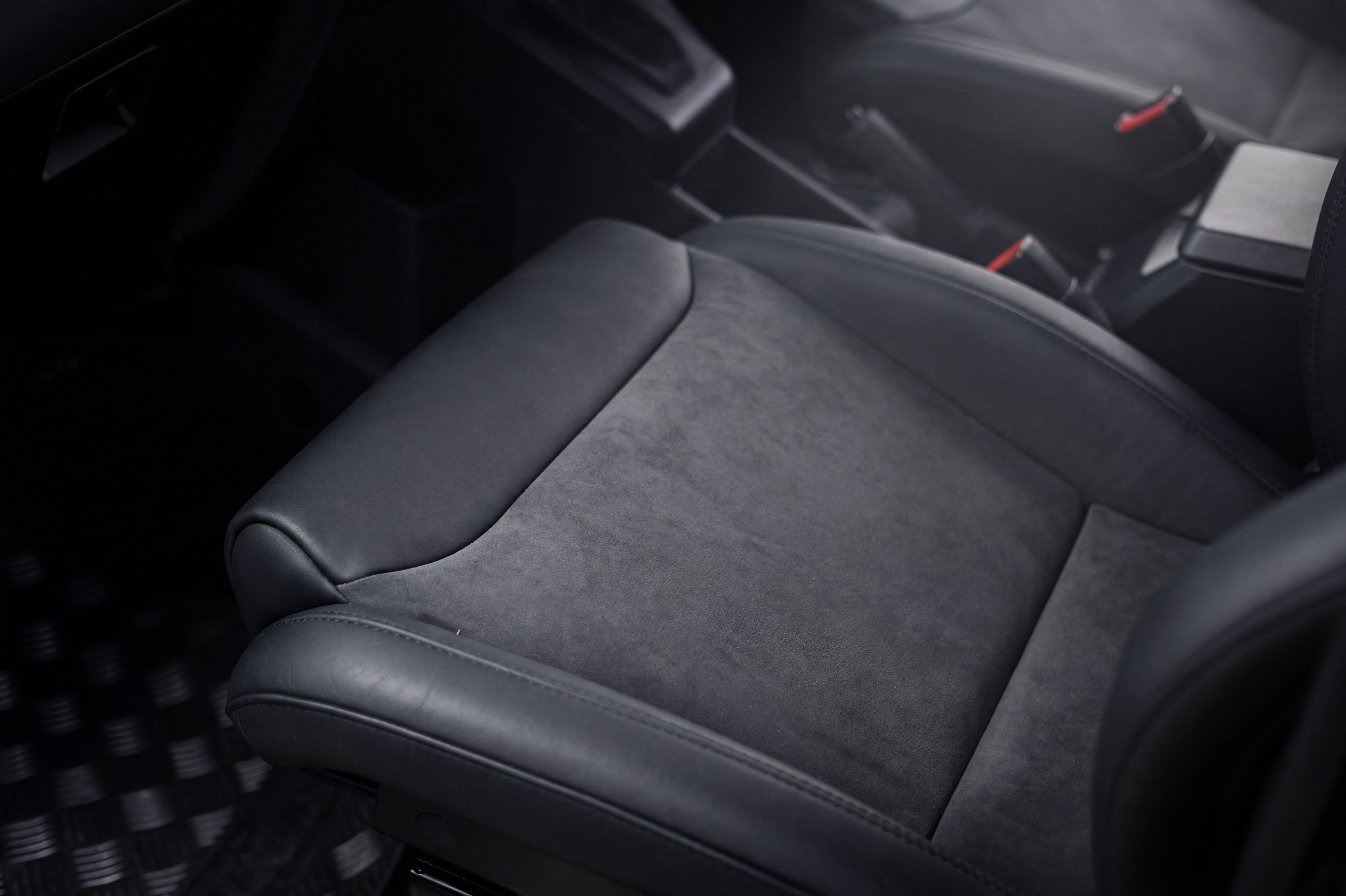 Seat cushion from above Alcantara bolsters