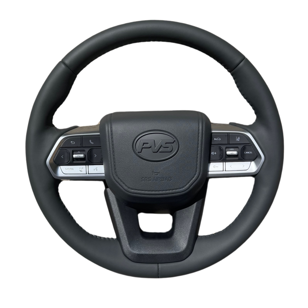 Basic Grey Leather Steering Wheel Upgrade Kit for Toyota