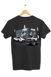 PVS Workshop Black T-Shirt product view | PVS Automotive