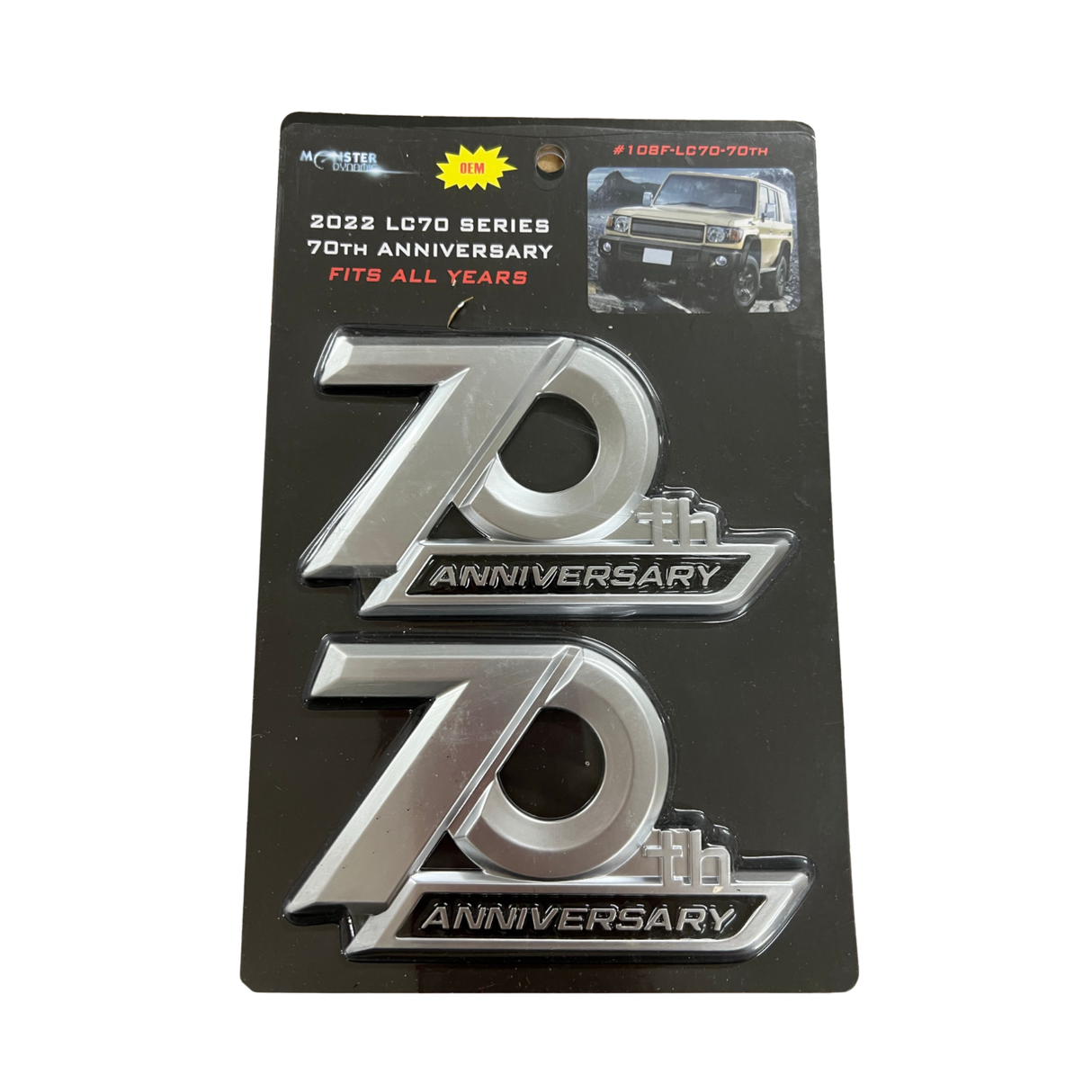 70th Anniversary Side Emblem Sticker to suit Toyota LandCruiser 70 80 100 Series