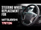 Classic Carbon Flat Bottom Leather Steering Wheel to suit Mitsubishi MQ/MR Triton