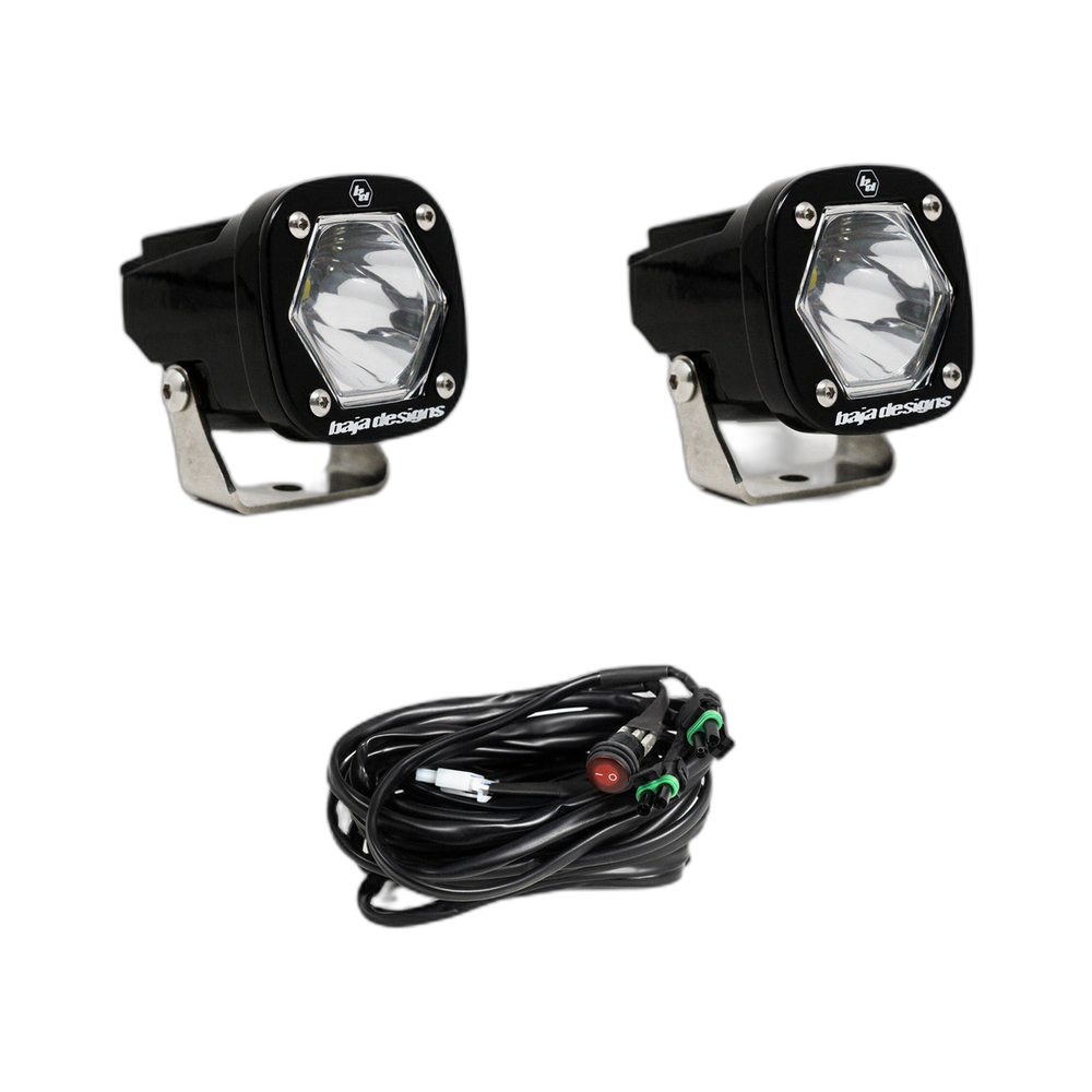 S1 Black LED Auxiliary Light Pod Pair - Universal