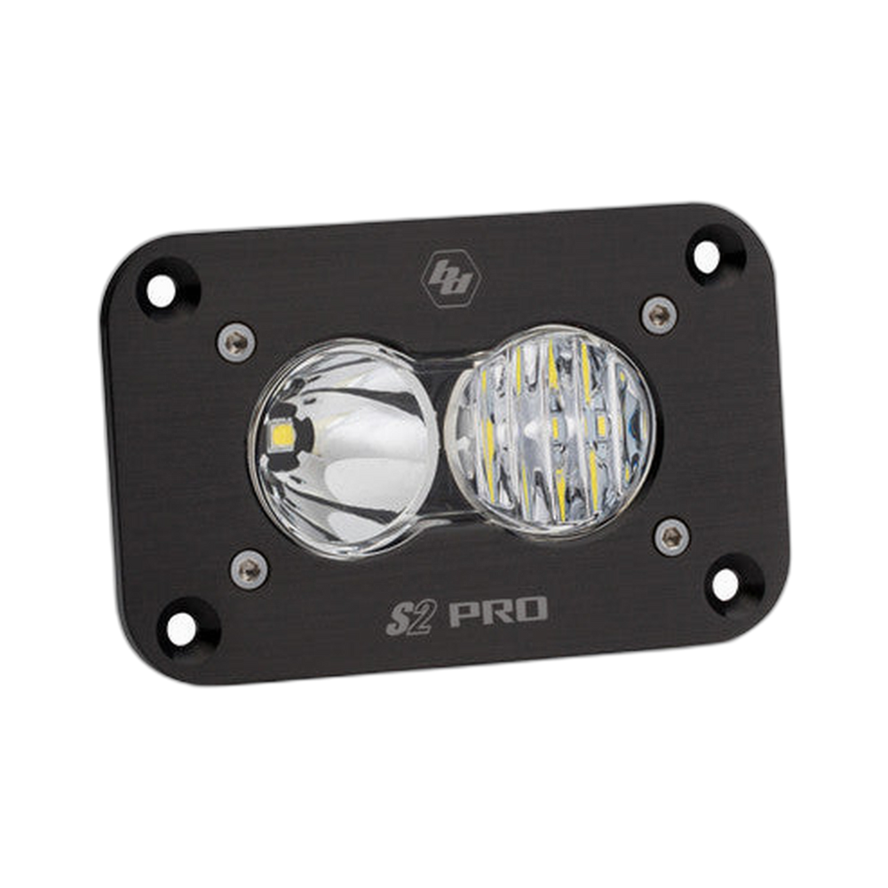 S2 Pro Black Flush Mount LED Auxiliary Light Pod - Universal