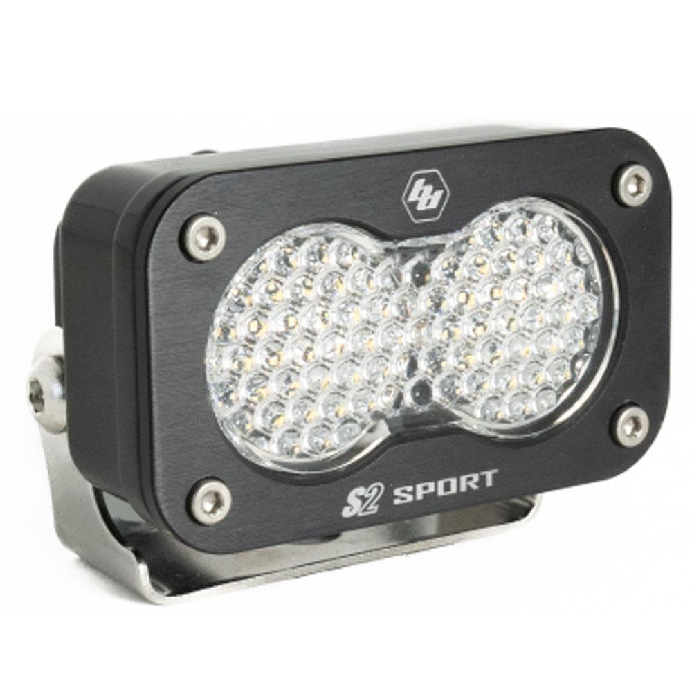 S2 Sport Black LED Auxiliary Light Pod - Clear - Work Scene