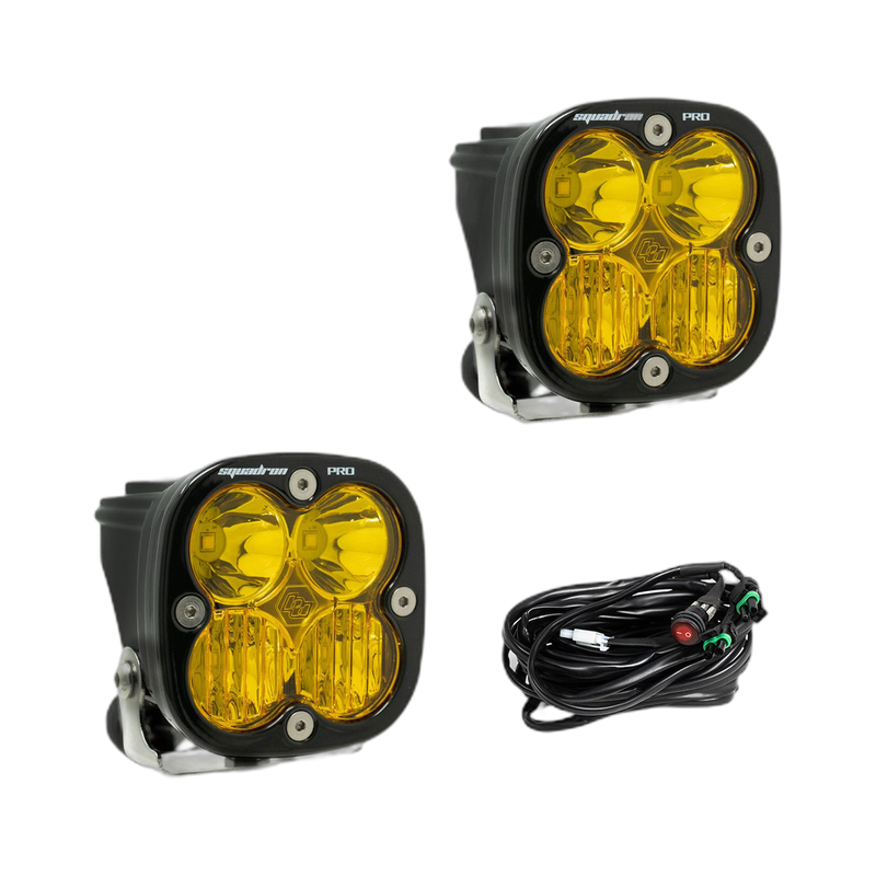 Squadron Pro Black LED Auxiliary Light Pod Pair - Amber Drive/Combo