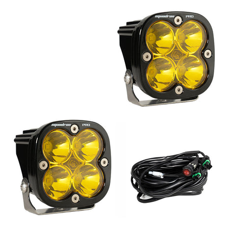 Squadron Pro Black LED Auxiliary Light Pod Pair - Amber - Spot