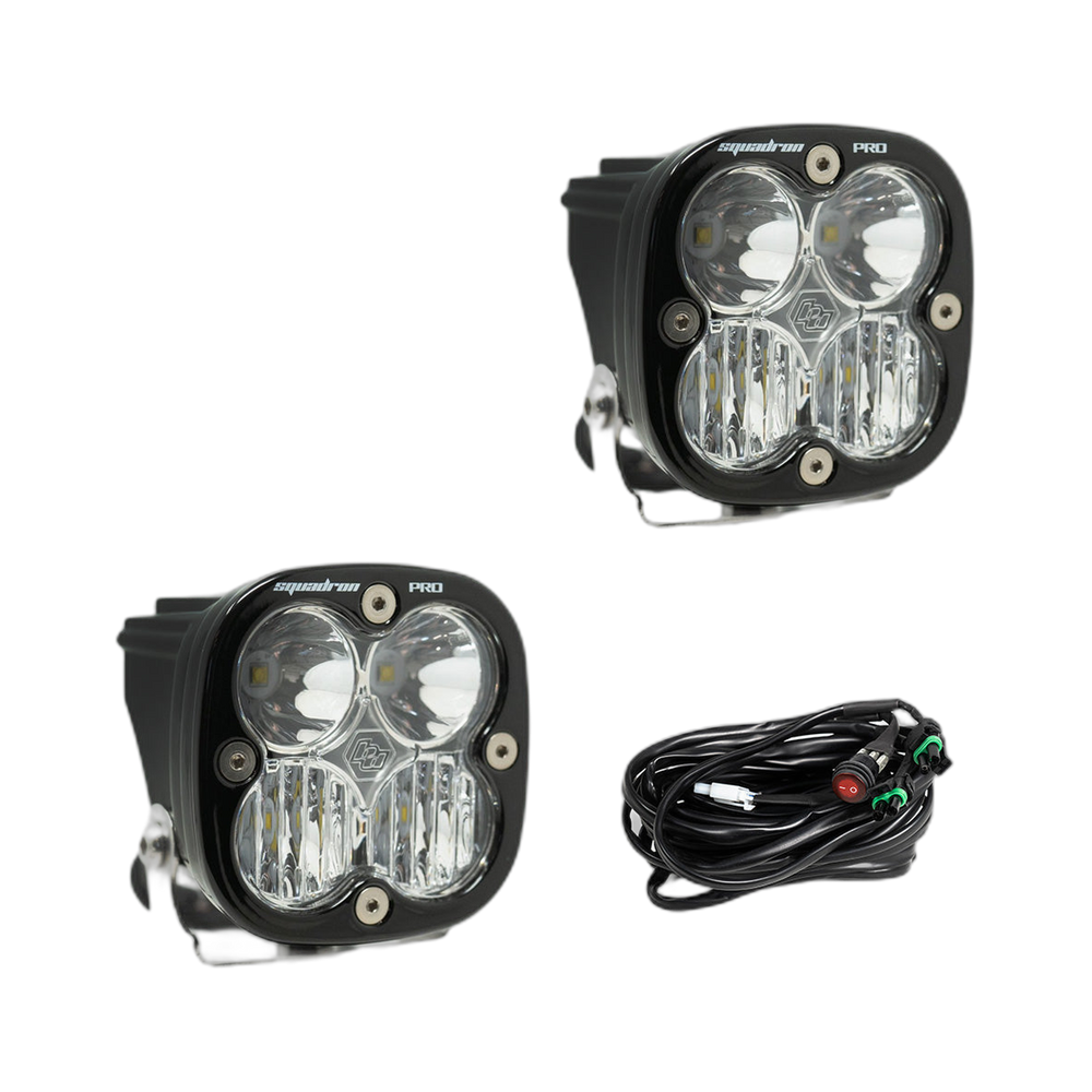 Squadron Pro Black LED Auxiliary Light Pod Pair, Drive Combo, Clear