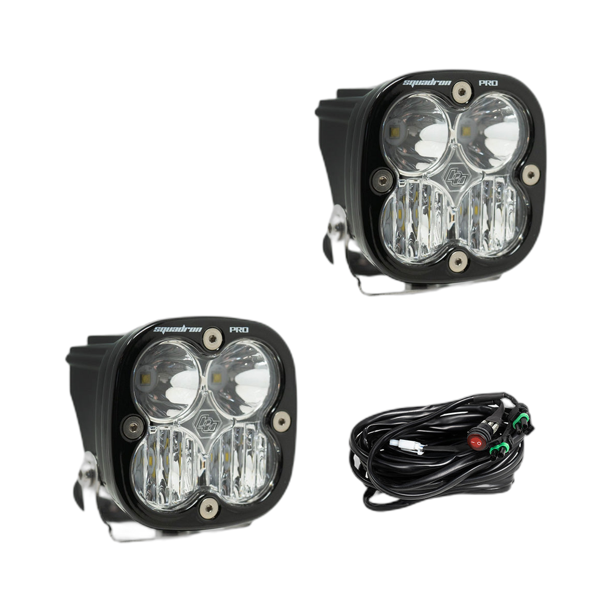 Squadron Pro Black LED Auxiliary Light Pod Pair, Drive Combo, Clear