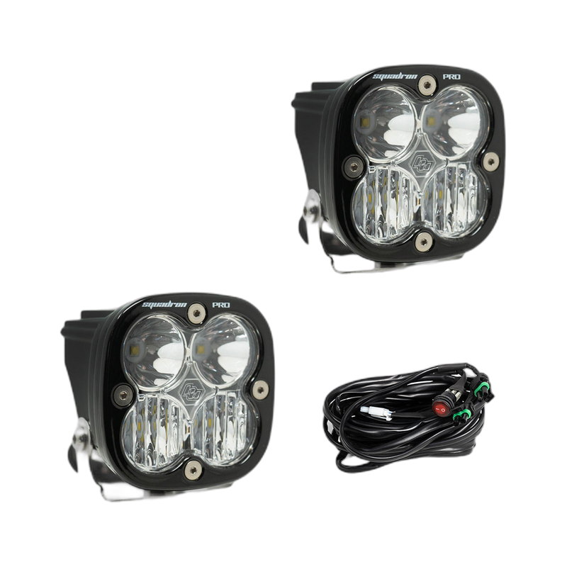 Squadron Pro Black LED Auxiliary Light Pod Pair, Drive Combo, Clear