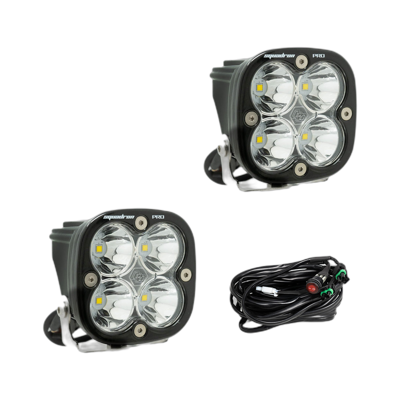 Squadron Pro Black LED Auxiliary Light Pod Pair, Spot Clear