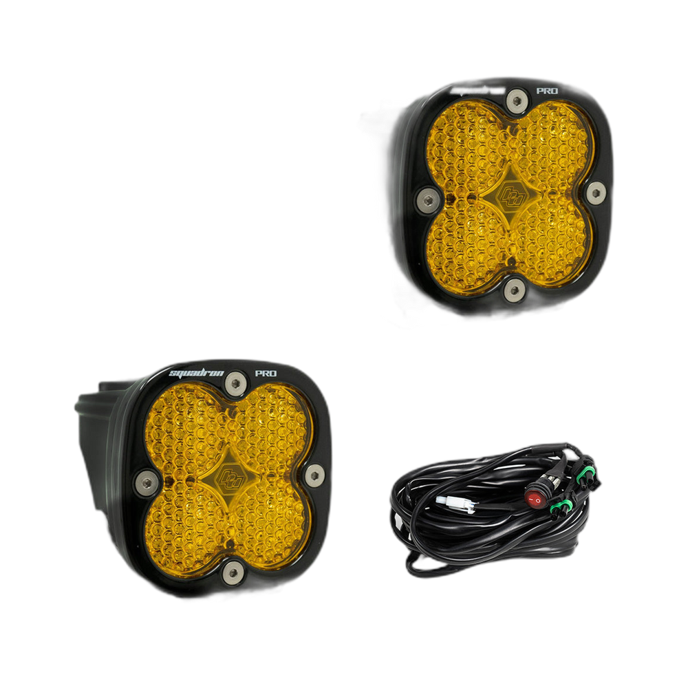 Squadron Pro Black LED Auxiliary Light Pod Pair - Work Scene, Amber