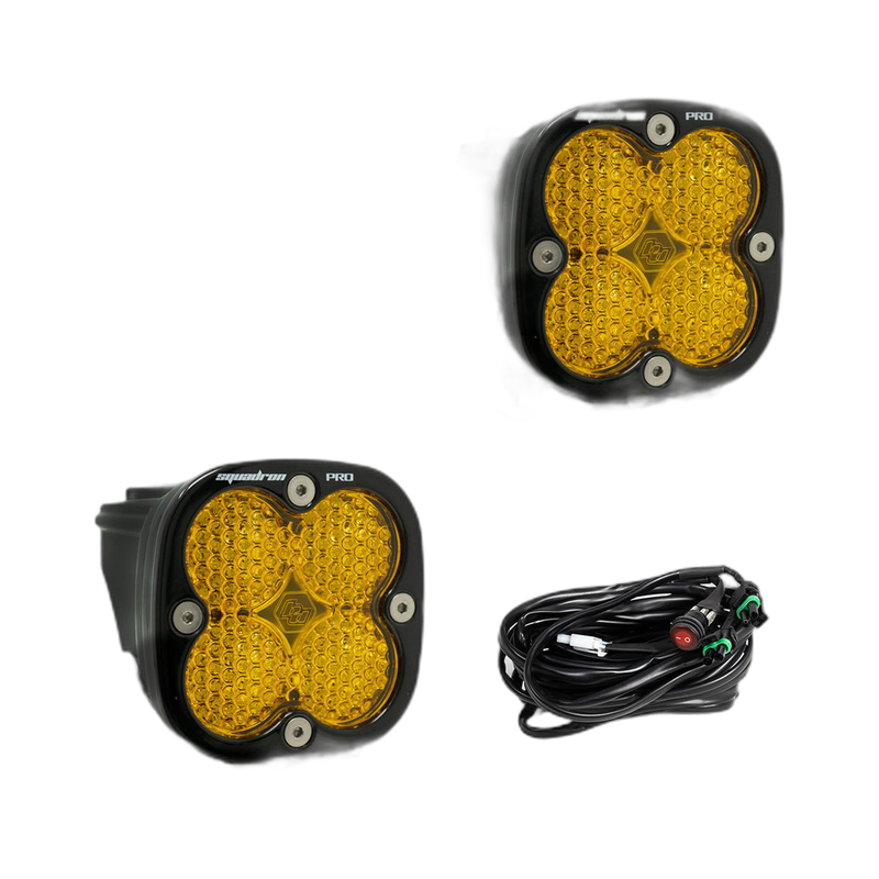Squadron Pro Black LED Auxiliary Light Pod Pair - Work Scene, Amber