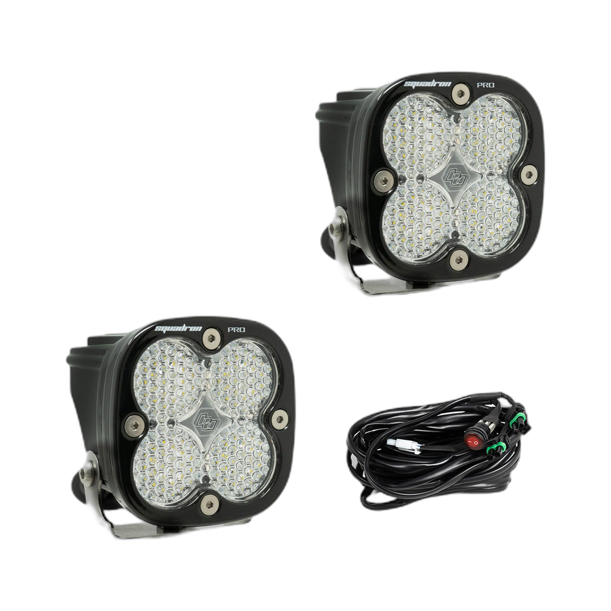 Squadron Pro Black LED Auxiliary Light Pod Pair, Work/Scene, Clear