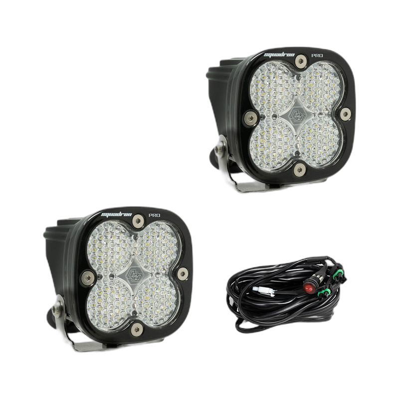 Squadron Pro Black LED Auxiliary Light Pod Pair, Work/Scene, Clear