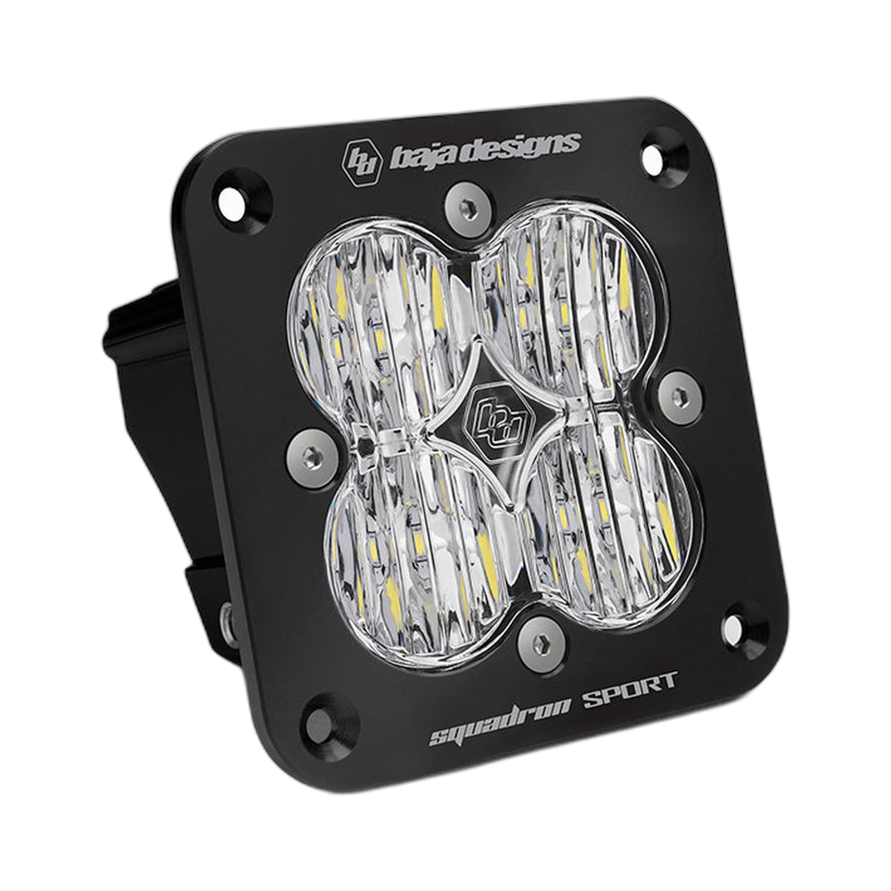 Squadron Sport Black Flush Mount LED Auxiliary Light Pod Clear Wide/Corner