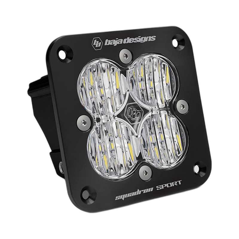 Squadron Sport Black Flush Mount LED Auxiliary Light Pod Clear Wide/Corner